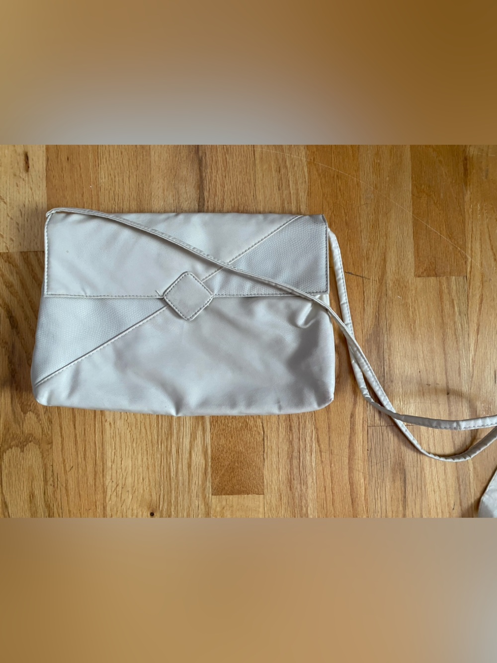 Vintage Ivory Crossbody Clutch